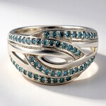 Anello placcato in platino con Diamante Fancy