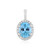 Pendentif en argent et Topaze bleu Suisse