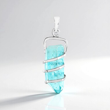 Ciondolo in argento con Quarzo Blu Cielo (MONOSONO COLLECTION)