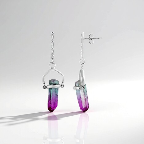 Orecchini in argento con Quarzo Bicolore (MONOSONO COLLECTION)