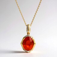 Collar en oro con Ópalo de fuego de México (CIRARI)