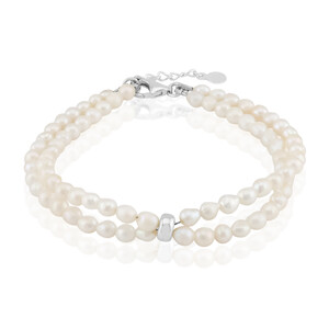 Zilveren armband met Witte zoetwater kweekparels (TPC)