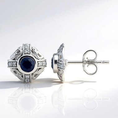 Pendientes en plata con Cianita de Nepal (SAELOCANA)