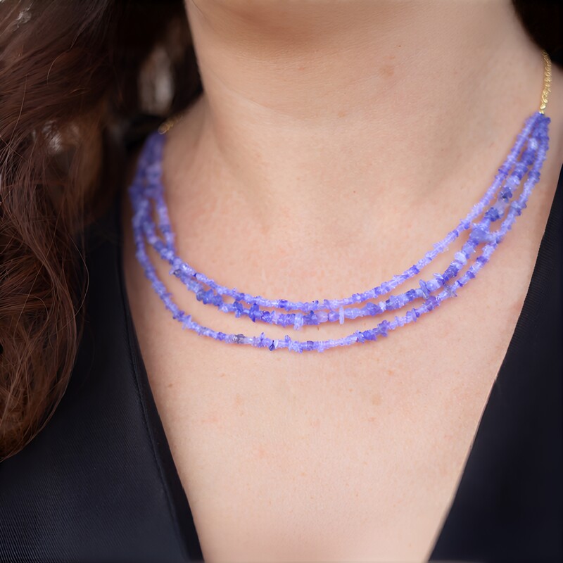 Collier en argent et Tanzanite