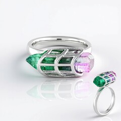 Anello in argento con Quarzo Bicolore (MONOSONO COLLECTION)