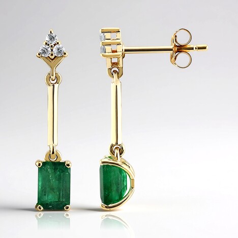 Orecchini in oro con Smeraldo Zambia