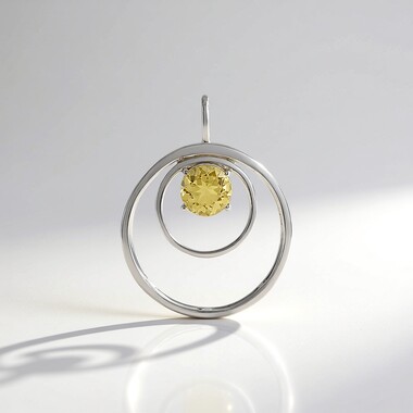 Yellow Beryl Silver Pendant