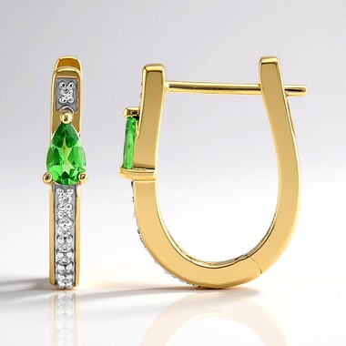 Pendientes en oro con Tsavorita de Kenia AAA