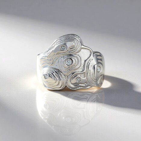 Anello in argento con Diamante I2 (H) (SAELOCANA)