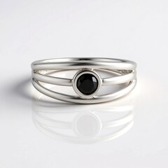 Anello in argento con Diamante Nero (de Melo Essence)