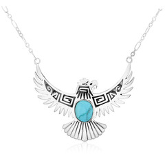 Blauer Kingman Mohave-Türkis-Silbercollier (Jones Lee)
