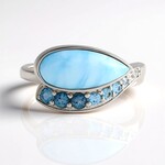 Anello in argento con Larimar (KM by Juwelo)