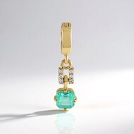 Gouden hanger met een Paraiba kleurige smaragd