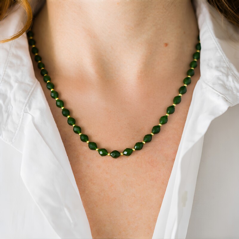 Collar en plata con Cuarzo verde