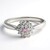 Anello placcato in platino con Zaffiro Padparadscha
