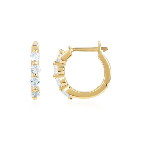 Zilveren oorbellen met aquamarijnstenen