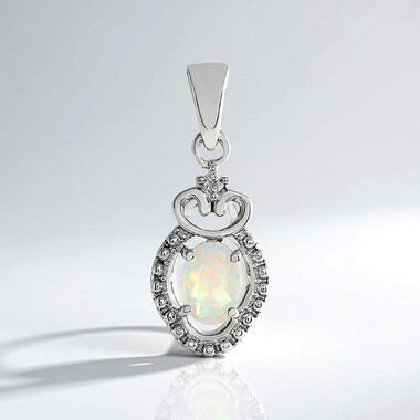 Pendentif en argent et Opale Welo