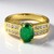 Anello placcato in oro con Smeraldo Bahia