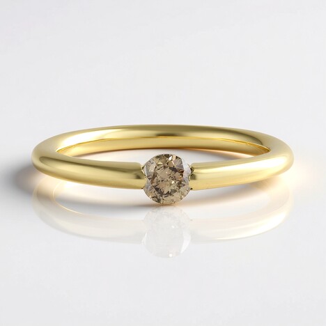Anello in oro con Diamante Champagne I2 (de Melo Gold)