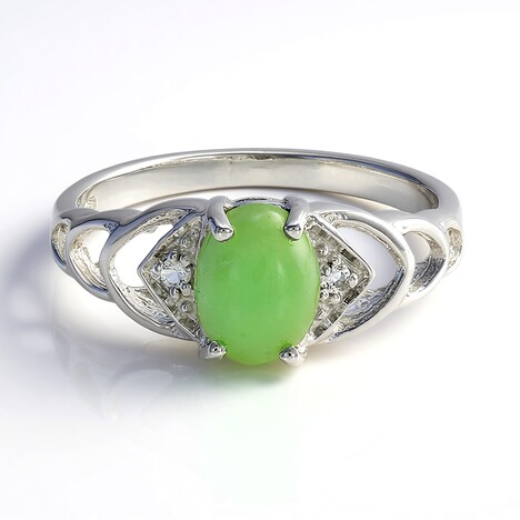 Anello in argento con Crisoprasio Imperiale