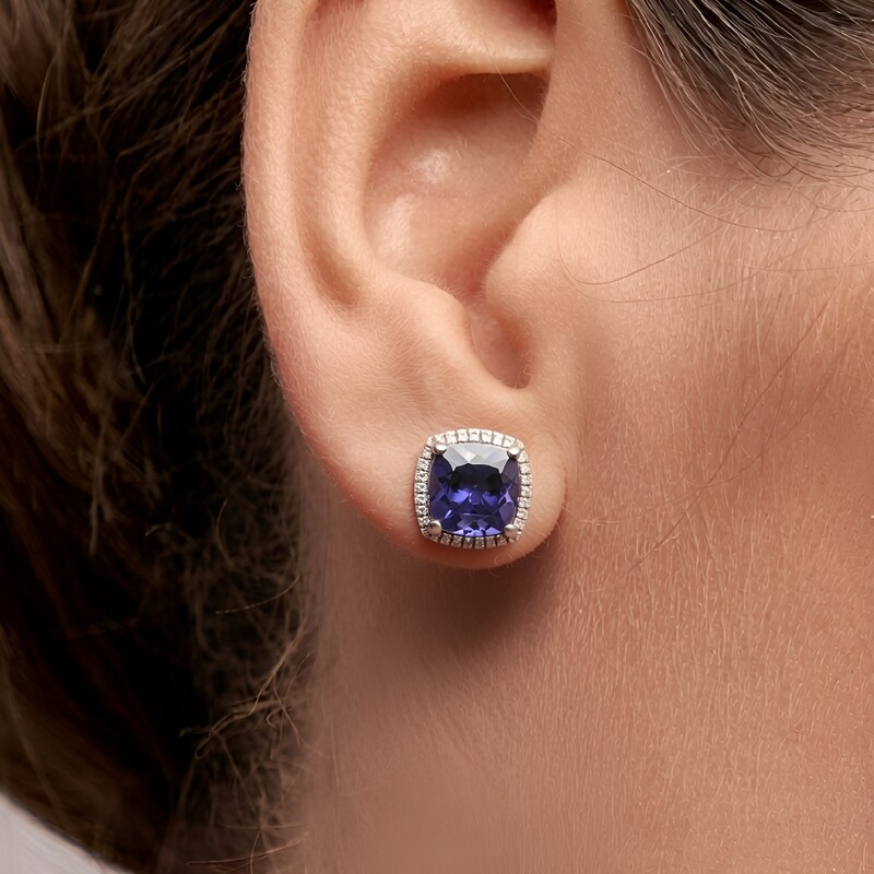 Pendientes en oro con Tanzanita AAA (CIRARI)