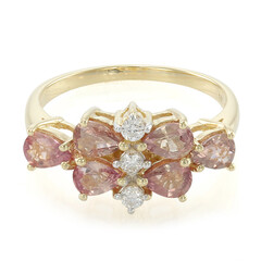 Nicht erhitzter Padparadscha-Saphir-Goldring (AMAYANI)