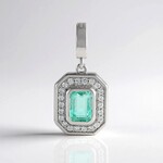 Ciondolo in argento con Smeraldo Color Paraiba