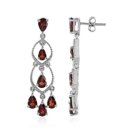 Mosambik-Granat-Silberohrringe