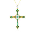 Zilveren halsketting met een Zambia-smaragd (Gems en Vogue)