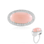 Zilveren ring met een roze opaal (de Melo Essence)