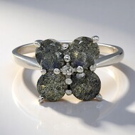 Zilveren ring met spectrolietstenen