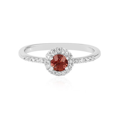 Zilveren ring met een roze zirkoon (MONOSONO COLLECTION)