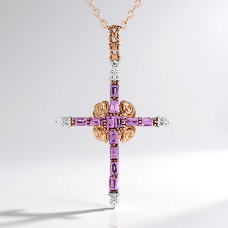 Collana in argento con Zaffiro Rosa del Madagascar (Gems en Vogue)