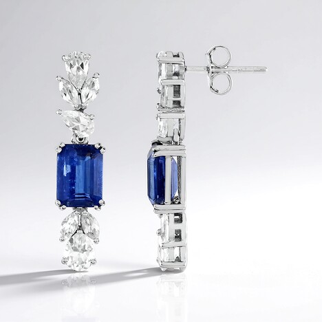 Orecchini in argento con Cianite del Nepal