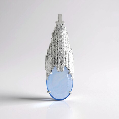 Ciondolo in argento con Calcedonio Acqua (MONOSONO COLLECTION)