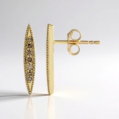 Orecchini in oro con Diamante Champagne I2 (de Melo Gold)