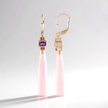 Pink Chalcedony Silver Earrings (KM by Juwelo)