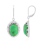 Pendientes en plata con Turquesa verde Mohave Kingman (Faszination Türkis)