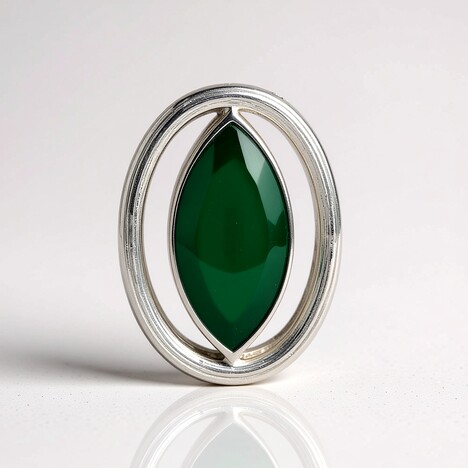 Ciondolo in argento con Calcedonio Verde (MONOSONO COLLECTION)