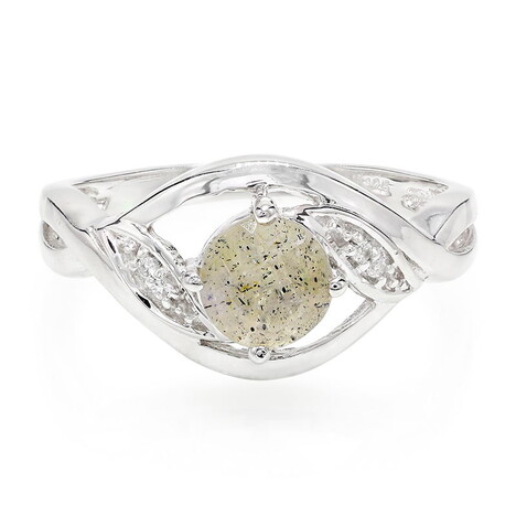 Zilveren ring met een spectroliet