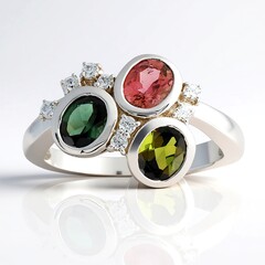 Anello in argento con Tormalina Rosa Brasiliana