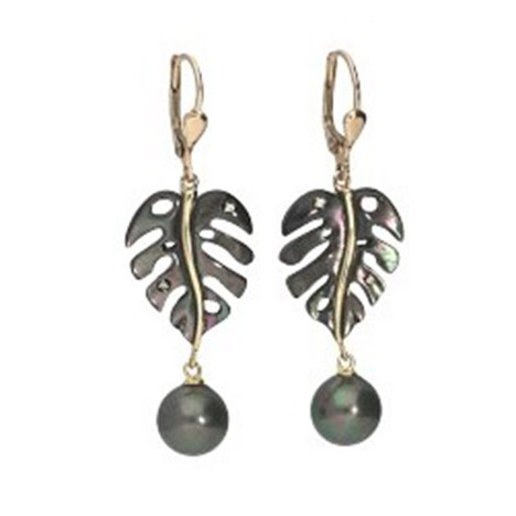 14K Mother of Pearl Gold Earrings