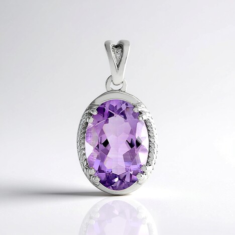 Ciondolo in argento con Ametista Rose de France