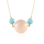 Zilveren halsketting met een roze opaal (de Melo Essence)