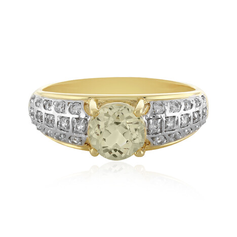 Bague en argent et Kunzite jaune canari