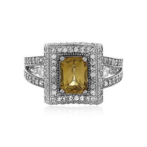 Gelber Zirkon-Silberring