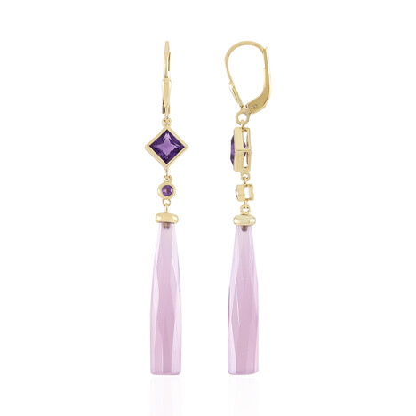 Lavender Chalcedony Silver Earrings (KM by Juwelo)