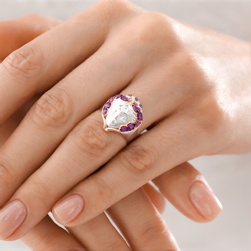 Purpurfarbener Farbwechsel-Granat-Silberring (Gems en Vogue)