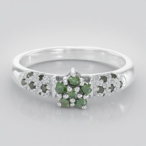 Anello placcato in platino con Diamante Fancy