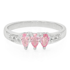 Bague en argent et Saphir Padparadscha